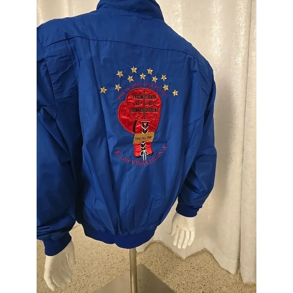 1987 Mike Tyson Las Vegas Thomas Boxing Deadstock Jacket SATIN Gloves VINTAGE XL - Picture 11 of 11